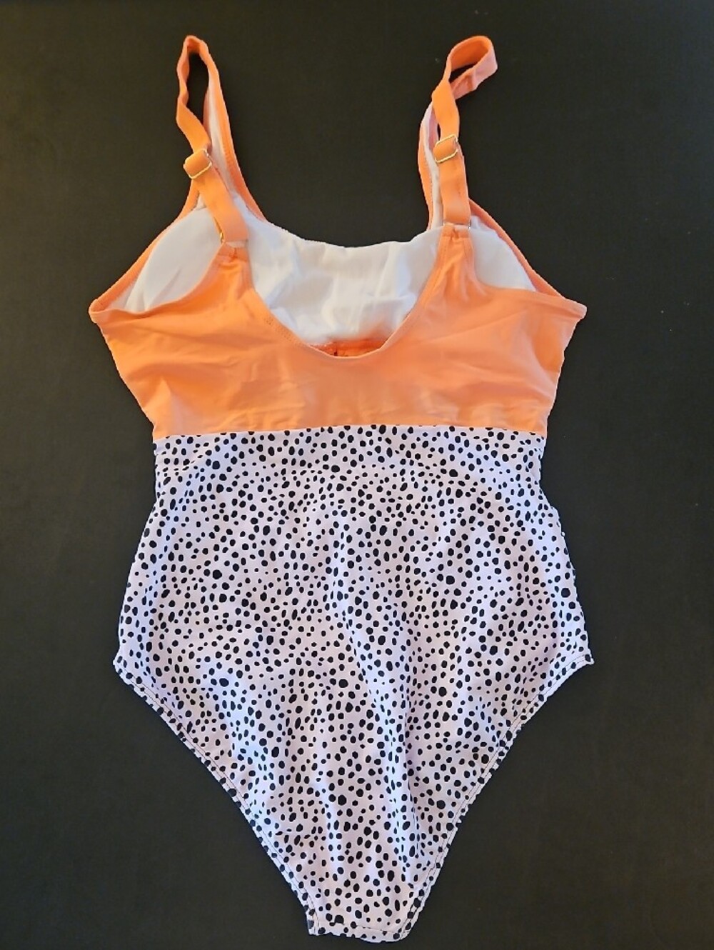 Unbranded Peach Top & Lilac Spot High-Waist Bottom - Picture 2 of 5